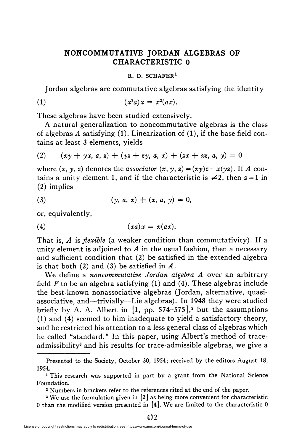 Noncommutative Jordan Algebras of Characteristic 0