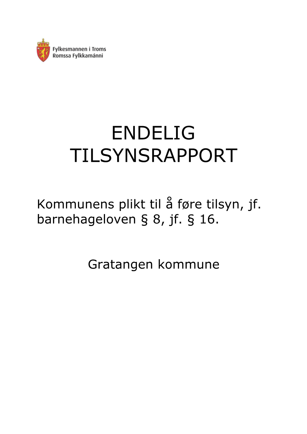 Tilsynsrapport Gratangen