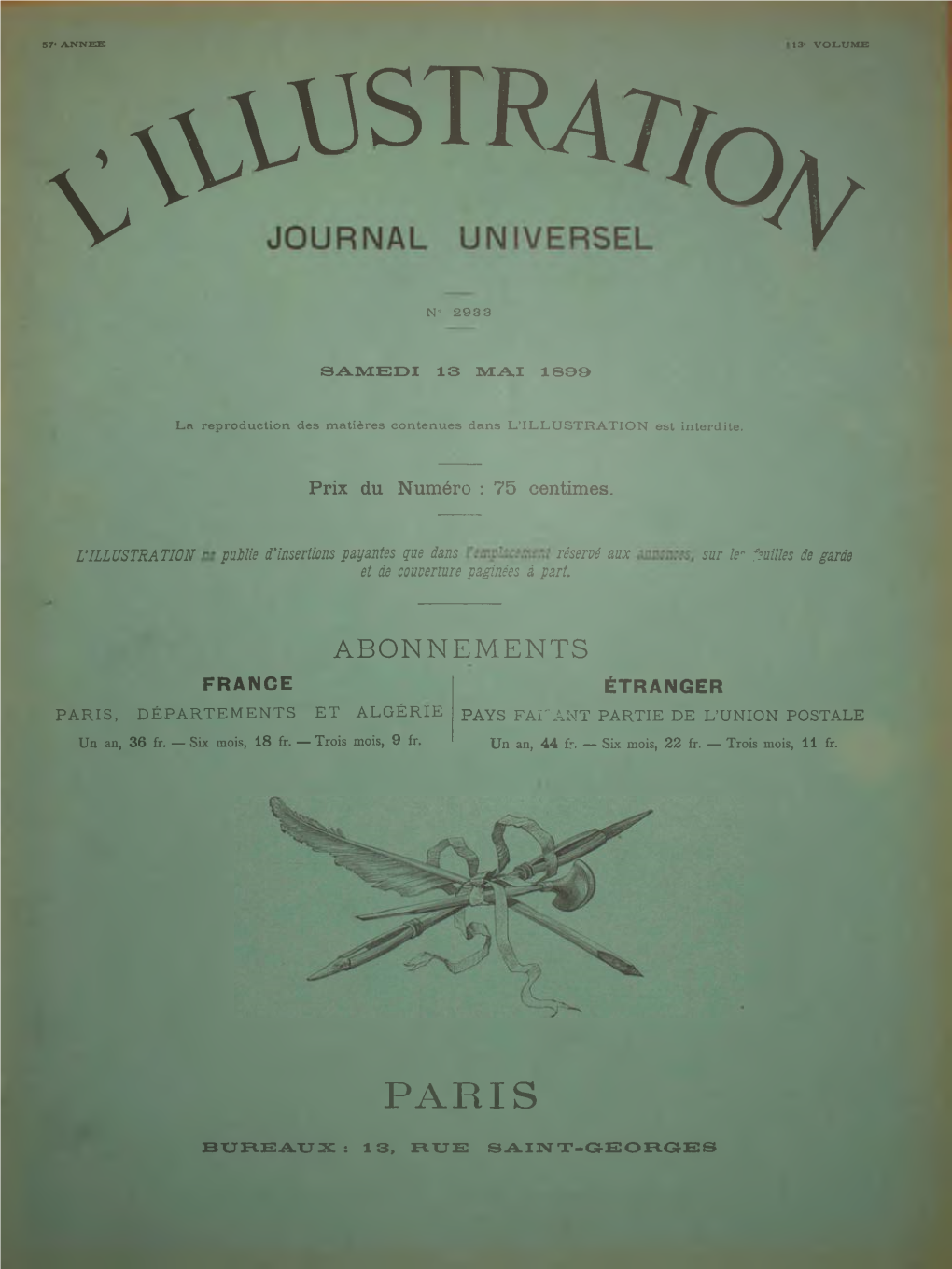 L'illustration. [May 13, 1899. Vol. 113, No. 2933.]