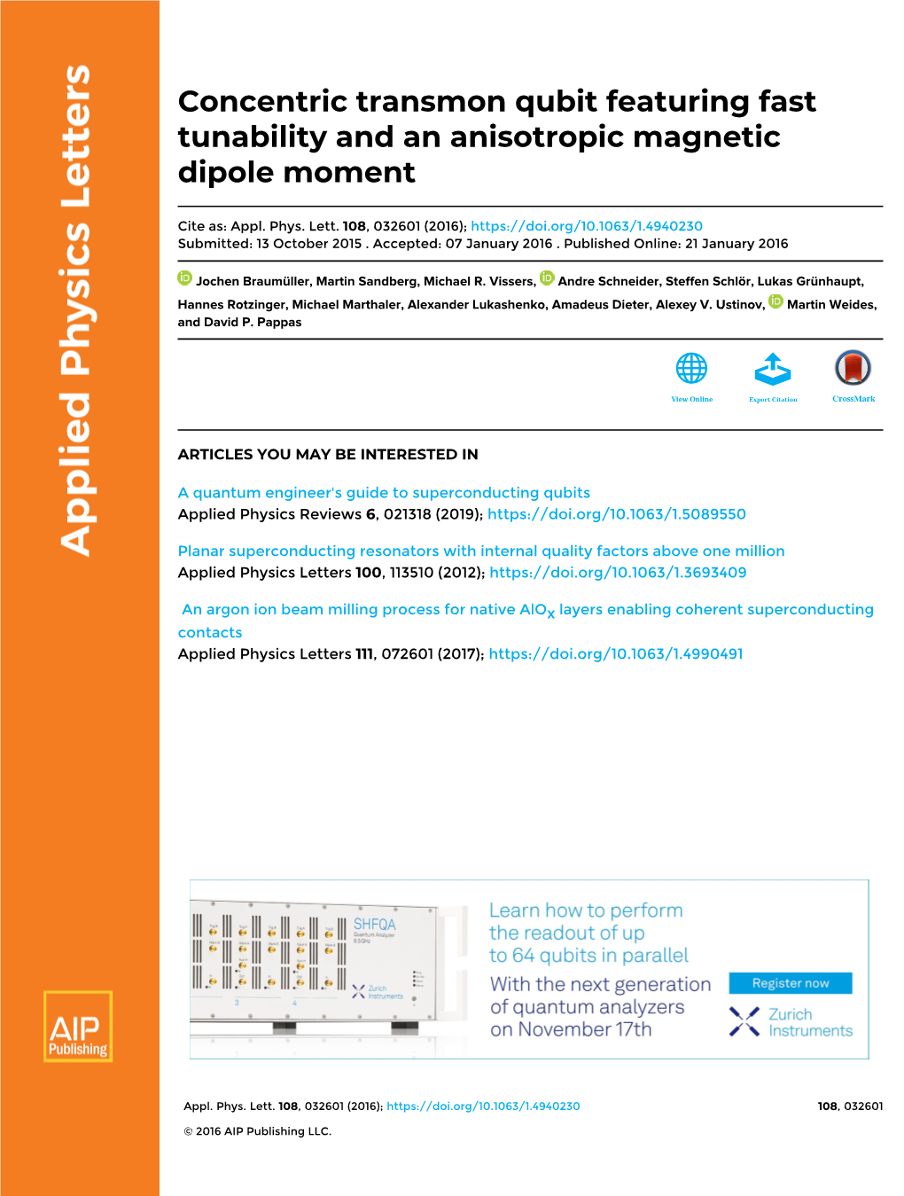 Concentric Transmon Qubit Featuring Fast Tunability and an Anisotropic Magnetic Dipole Moment