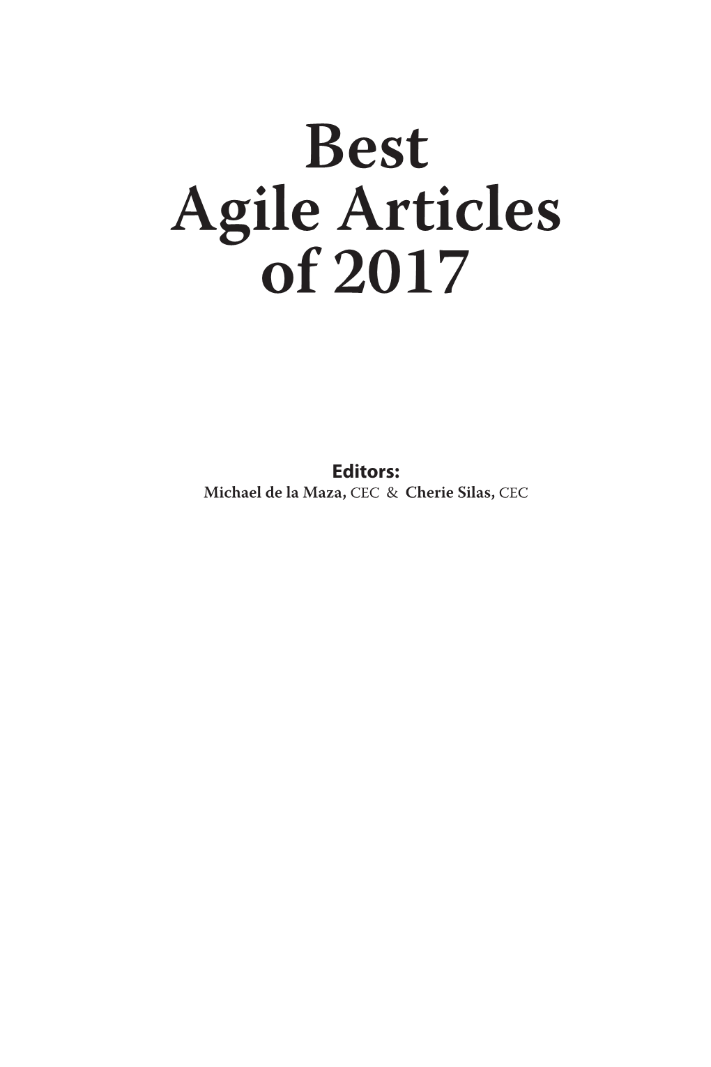 Best Agile Articles of 2017