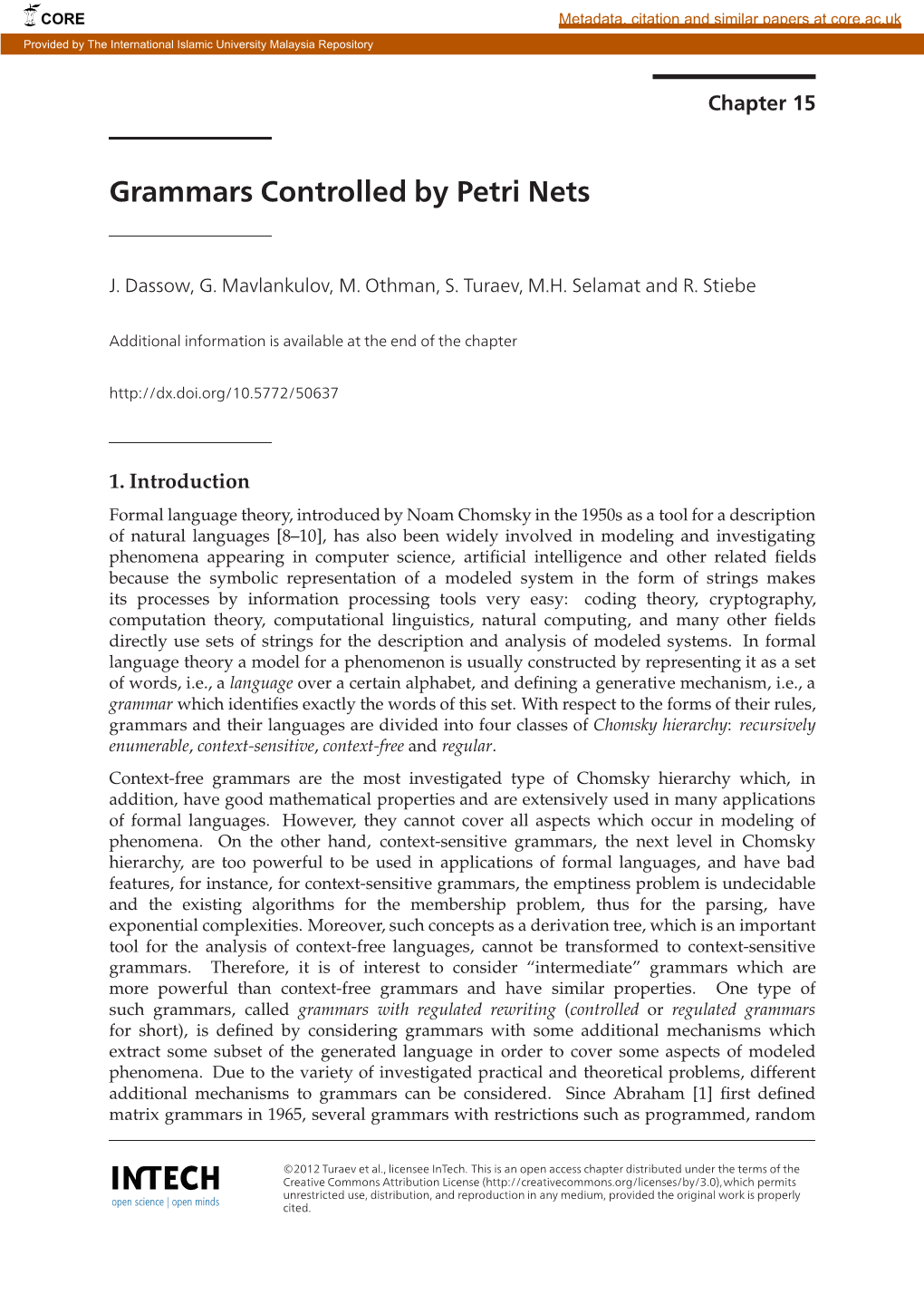 Grammars Controlled by Petri Nets