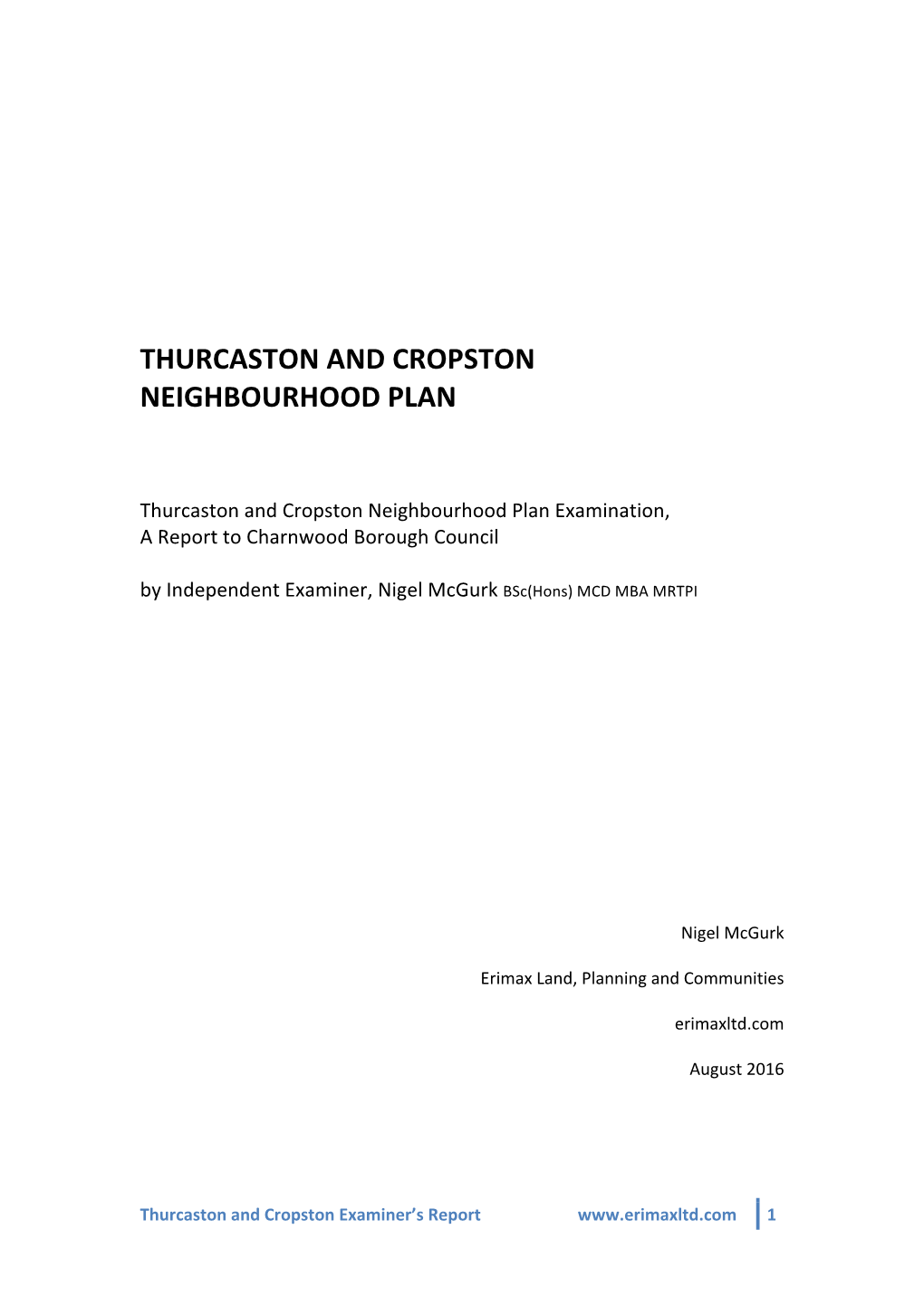 Thurcaston and Cropston Neighbourhood Plan