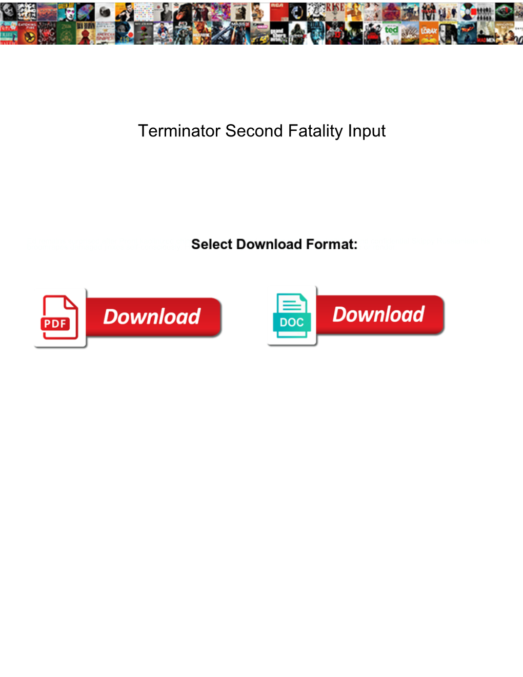 Terminator Second Fatality Input