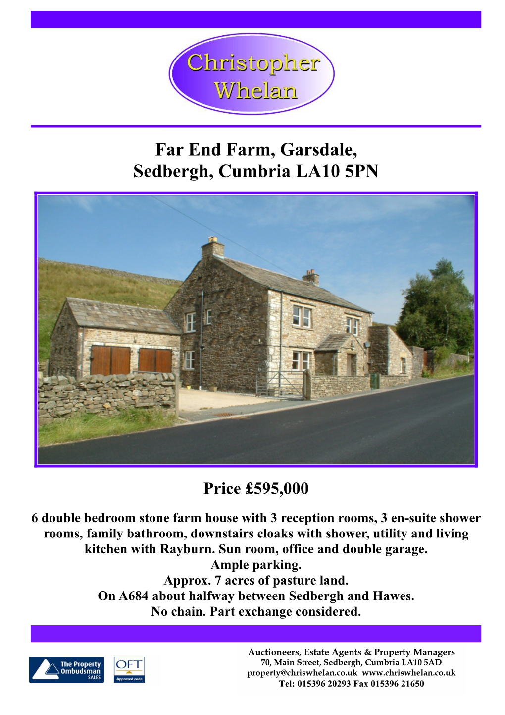 Far End Farm, Garsdale, Sedbergh, Cumbria LA10 5PN