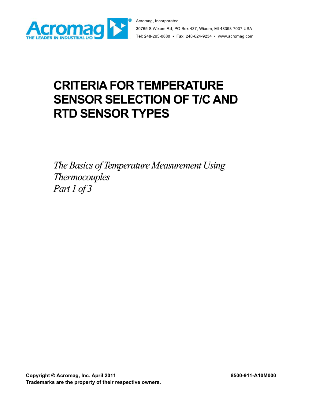 Thermocouple Temperature Measurement