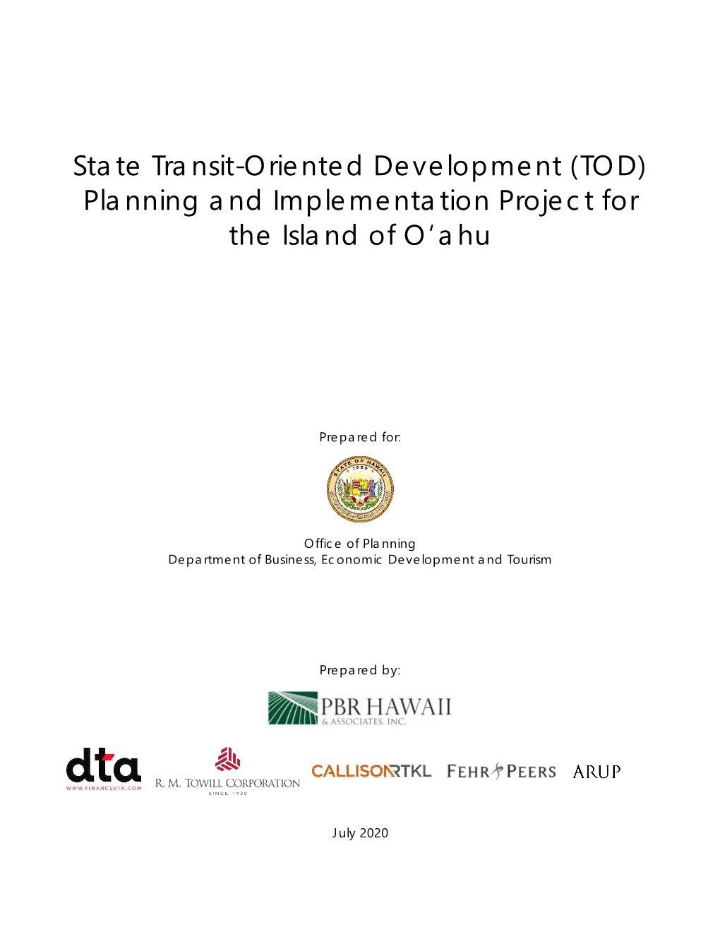 State TOD Planning & Implementation Project, Island of Oahu, Final