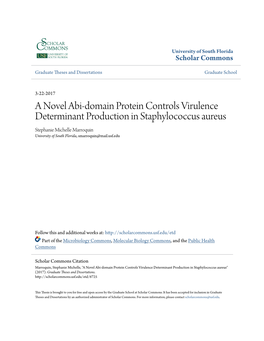 A Novel Abi-Domain Protein Controls Virulence Determinant Production