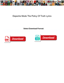 Depeche Mode the Policy of Truth Lyrics