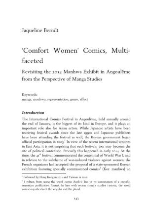 Comfort Women’ Comics, Multi- Faceted Revisiting the 2014 Manhwa Exhibit in Angoulême from the Perspective of Manga Studies