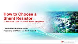 How to Choose a Shunt Resistor.Pdf