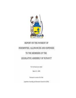 Report on the Payment of Indemnities, Allowances