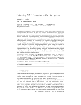 Extending ACID Semantics to the File System