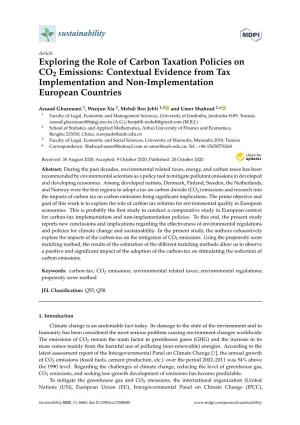 Exploring the Role of Carbon Taxation Policies on CO2 Emissions: Contextual Evidence from Tax Implementation and Non-Implementation European Countries