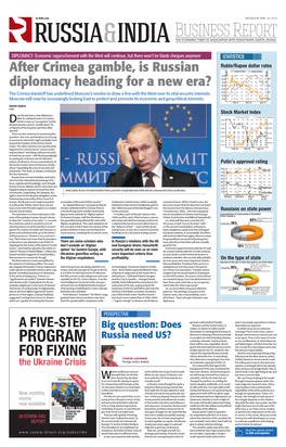 Business Reportwednesday APRIL 16, 2014 RUSSIA&INDIA the ECONOMIC TIMES in ASSOCIATION with ROSSIYSKAYA GAZETA, RUSSIA
