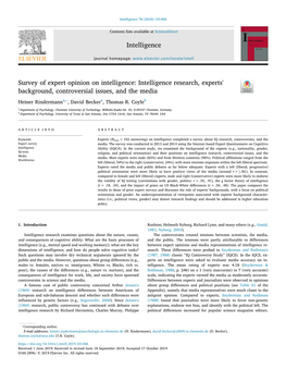 Survey of Expert Opinion on Intelligence Intelligence Research