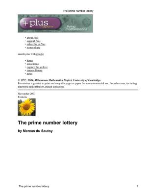 The Prime Number Lottery