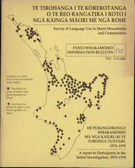 NGA KAINGA MAORI ME NGA ROHE Survey of Language Use in Maori Households and Communities