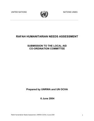 Rafah Humanitarian Needs Assessment