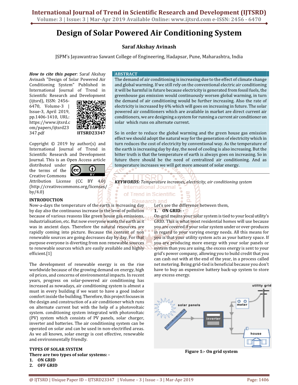 302 Design of Solar Powered Air Conditioning System