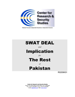 SWAT DEAL and Implication for the Rest of Pakistan R0209K01