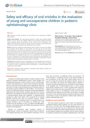 Safety and Efficacy of Oral Triclofos in the Evaluation of Young and Uncooperative Children in Pediatric Ophthalmology Clinic