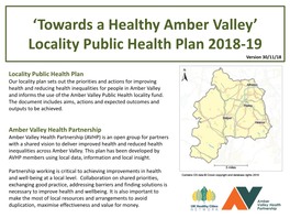 'Towards a Healthy Amber Valley' Locality Public Health Plan 2018-19