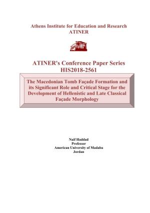 ATINER's Conference Paper Series HIS2018-2561