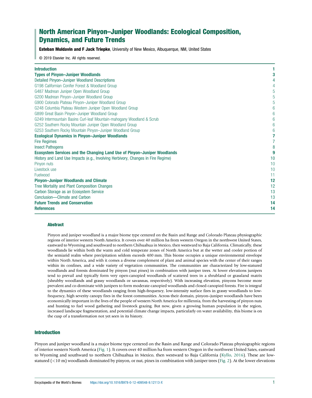 North American Pinyon-Juniper Woodlands: Ecological Composition, Dynamics, and Future Trends