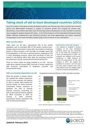 Taking Stock of Aid to Least Developed Countries (Ldcs)