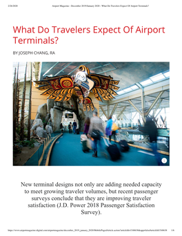 What Do Travelers Expect of Airport Terminals?