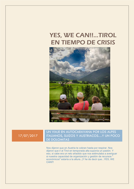 Yes, We Can!!...Tirol En Tiempo De Crisis