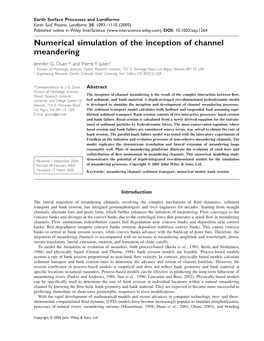 Numerical Simulation of the Inception of Channel Meandering