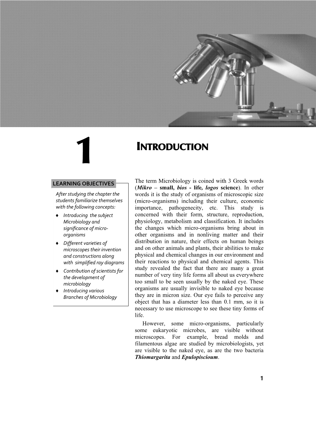 1 Introduction 3 Micro-Organisms