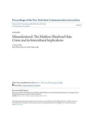 The Matthew Shepherd Hate Crime and Its Intercultural Implications