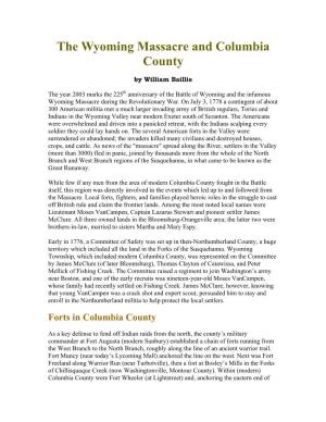 The Wyoming Massacre and Columbia County
