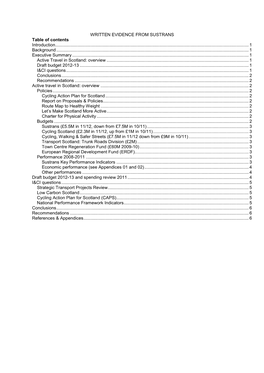 SUSTRANS Table of Contents Introduction