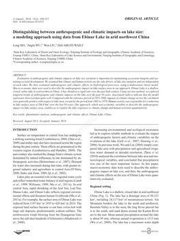 Distinguishing Between Anthropogenic and Climatic Impacts on Lake Size: a Modeling Approach Using Data from Ebinur Lake in Arid Northwest China