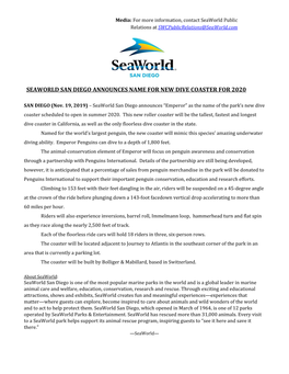 ​Seaworld San Diego Announces Name for New