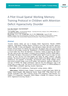 A Pilot Visual-Spatial Working Memory Training Protocol in Children with Attention Deficit Hyperactivity Disorder