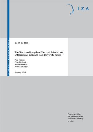 And Long-Run Effects of Private Law Enforcement: Evidence from University Police
