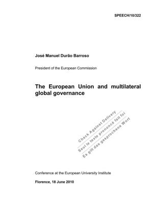 The European Union and Multilateral Global Governance