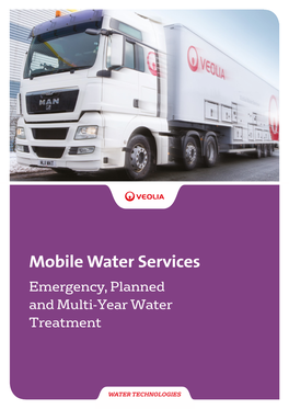 Mobile Water Services Emergency, Planned and Multi-Year Water Treatment