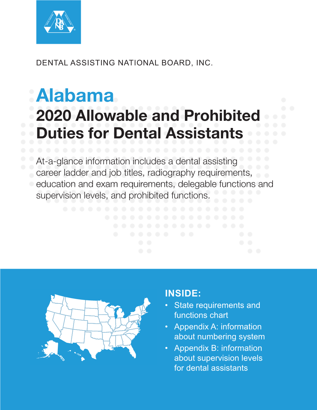 Alabama 2020 Allowable and Prohibited Duties for Dental Assistants