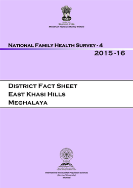 District Fact Sheet East Khasi Hills Meghalaya