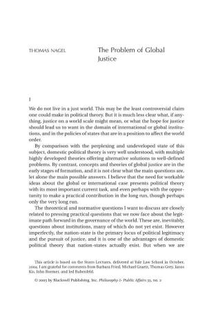 The Problem of Global Justice