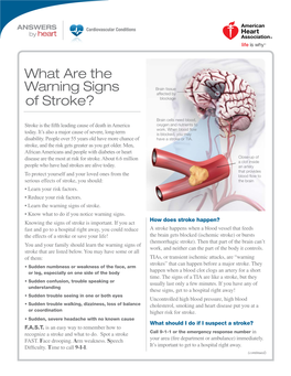 What Are the Warning Signs of Stroke? (PDF)