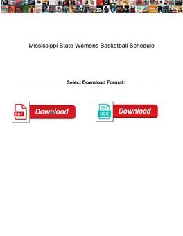 Mississippi State Womens Basketball Schedule