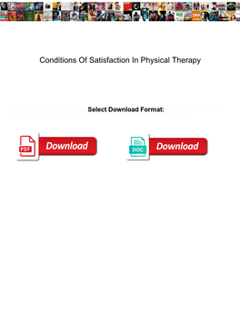 Conditions of Satisfaction in Physical Therapy