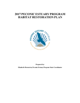 Peconic Estuary Program 2017 Habitat Restoration Plan
